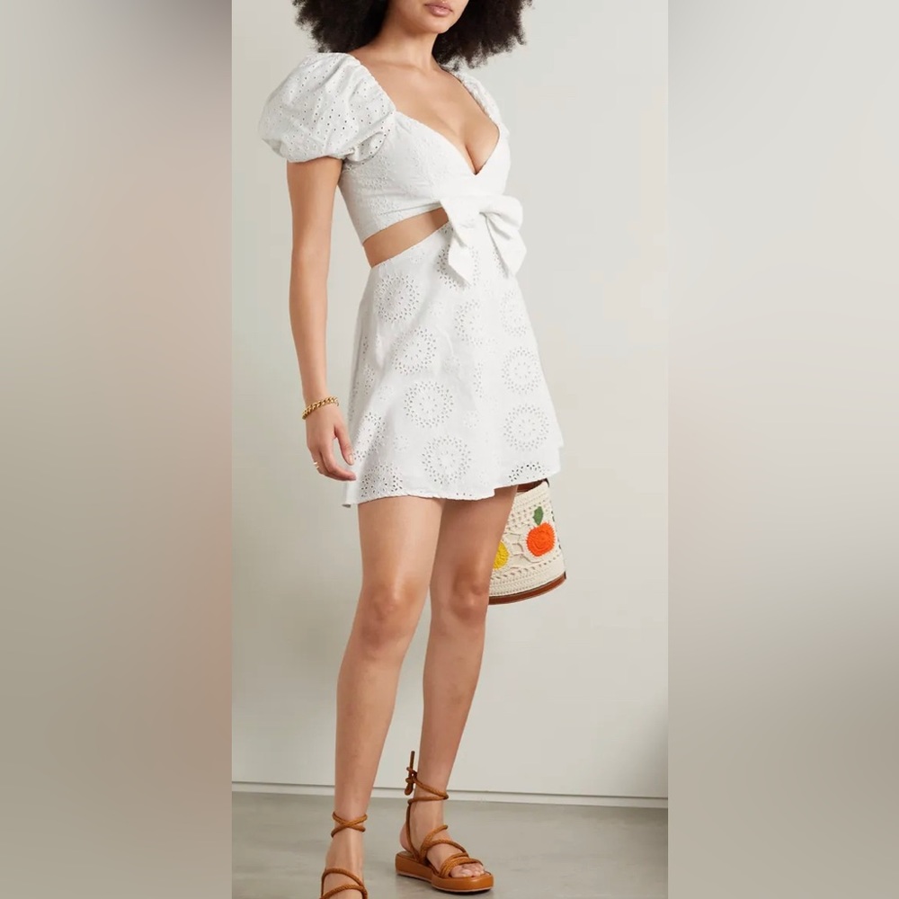 Alice and Olivia mini two part white dress